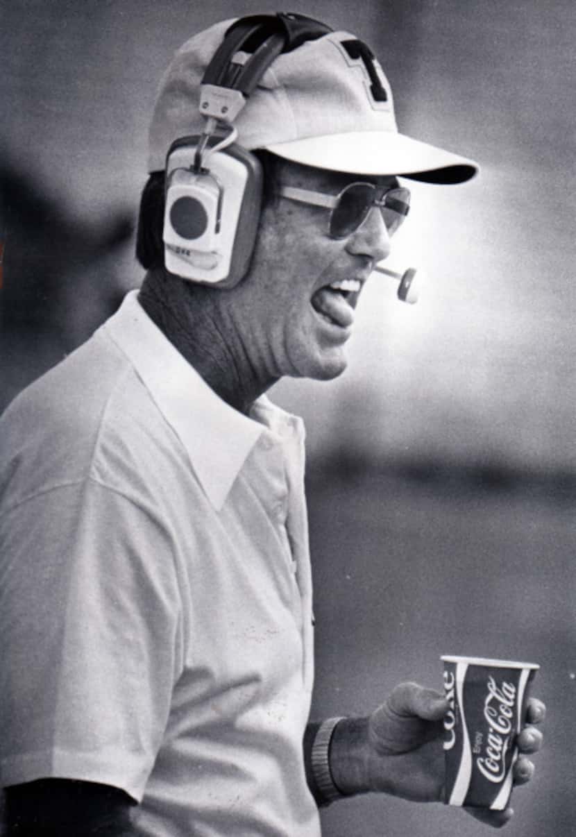University of Texas football coach Darrell Royal is seen in this October 31, 1975 file photo.