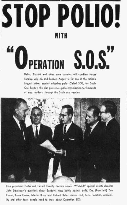 Advertisement to stop polio published on July 25, 1962.