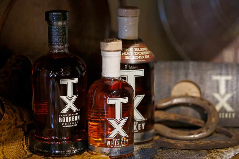 Bottles of TX Bourbon and TX Whiskey inside the Ranch Store at the Firestone and Robertson...