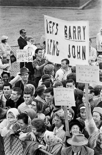 "Hate in Dallas?" Nov. 22, 1963 -- A crowd of Grass Roots Democrats and other supporters of...