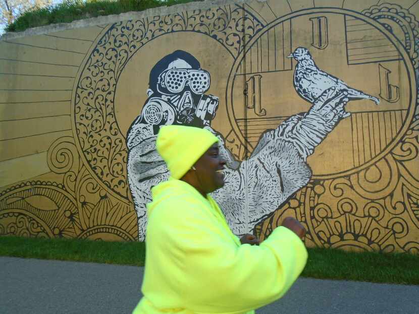 Fine and outsider artworks brighten the new Dequindre Cut Greenway running from Eastern...