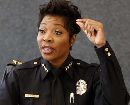 Dallas Police Chief U. Reneé Hall talks to The Dallas Morning News' editorial board on Feb....