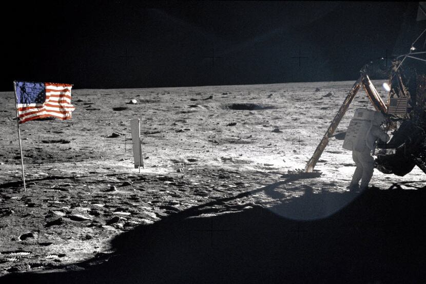 This July 20, 1969 file photo provided by NASA shows Apollo 11 astronaut Neil Armstrong on...