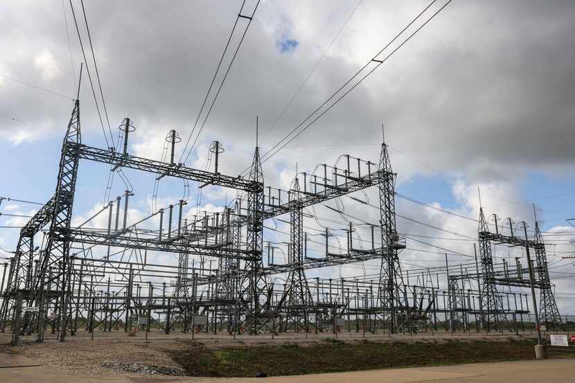 The High voltage switchyard that conects the Midlothian power plant to the Texas grid in...