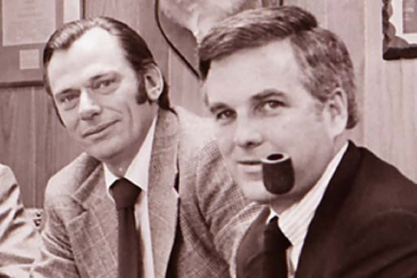 Southwest Airlines co-founders Herb Kelleher (left) and Rollin King in an undated photo from...