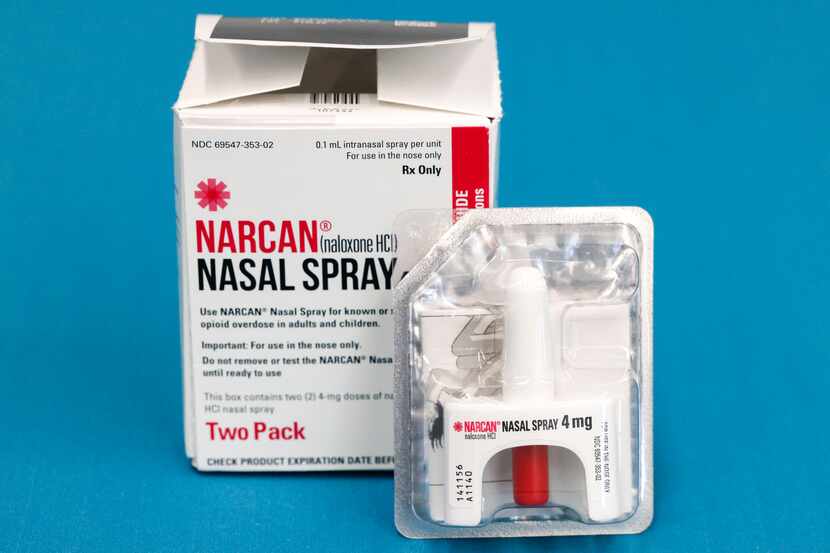 Narcan nasal spray for the treatment of opioid overdoses is pictured at The UNT Health...