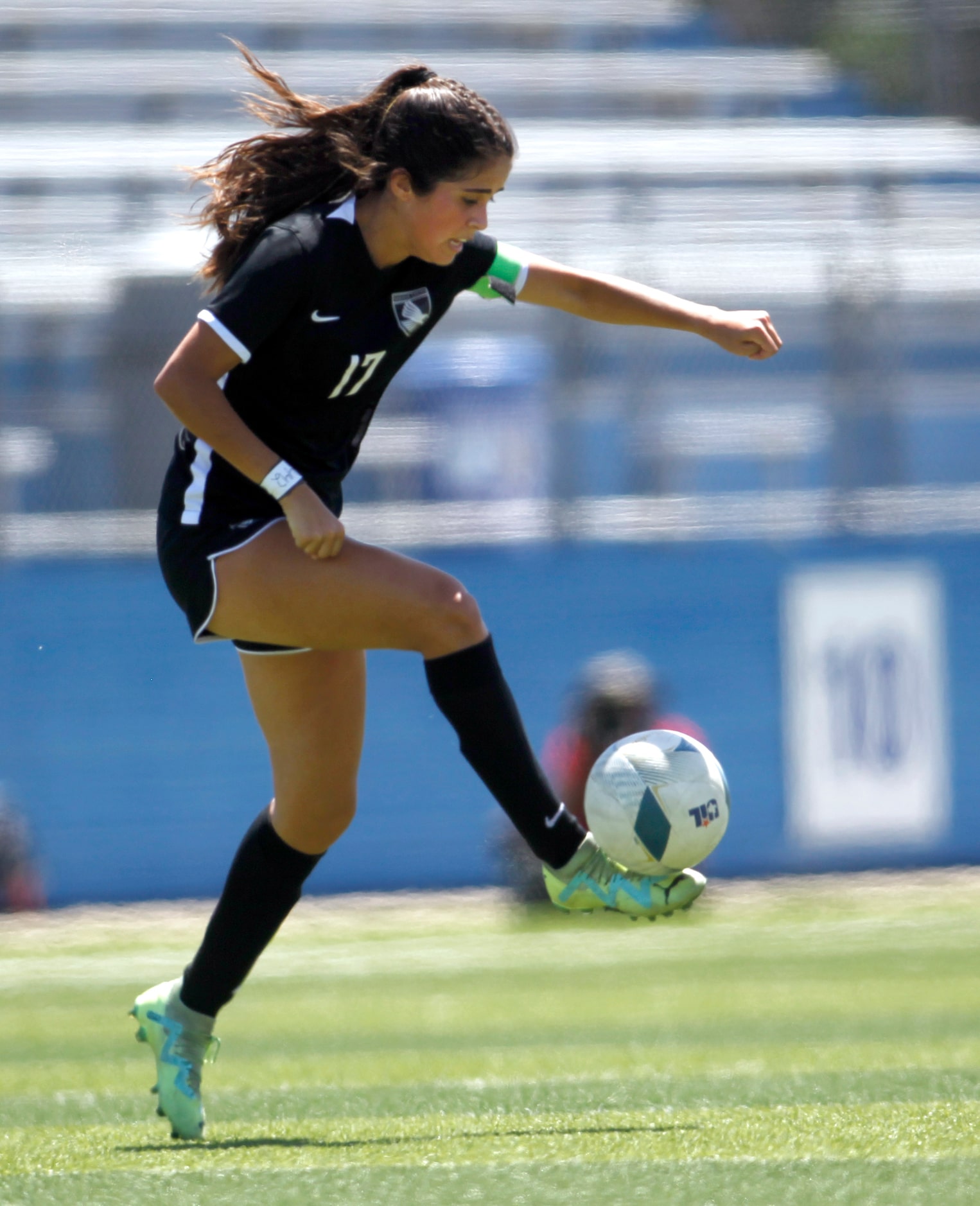 Prosper forward Isabella Fregoso (17) accepts a pass from a teammate during first half...