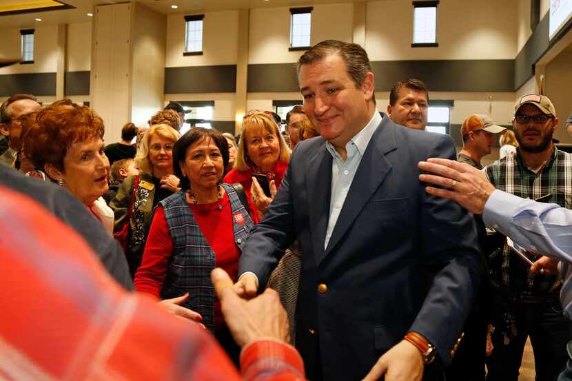 Sen. Ted Cruz of Texas campaigns in New Braunfels Feb. 10. He is seeking a second term and...