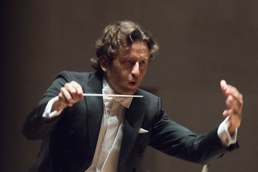 Guest conductor Gustavo Gimeno leads the Dallas Symphony Orchestra on Feb. 15, 2018.  