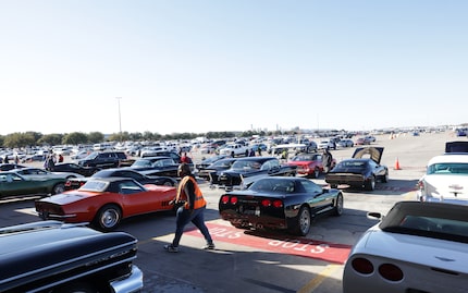 A variety of cars are on display during an auction at Manheim in Dallas, Texas, December 18,...