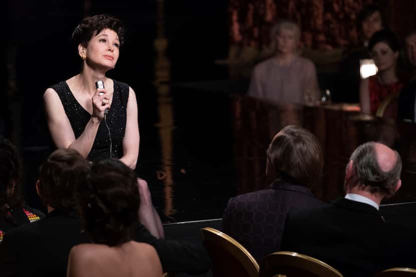 This image released by Roadside Attractions shows Renée Zellweger as Judy Garland in a scene...