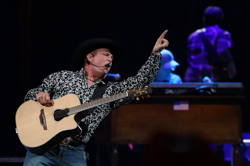 Garth Brooks performing  in his first Dallas show on Thursday night at the American Airlines...