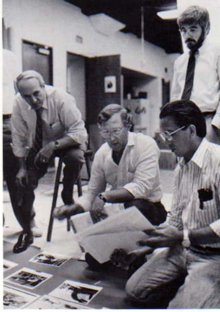 From left: Managing editor Bill Evans, executive editor Ralph Langer, photographer David Woo...