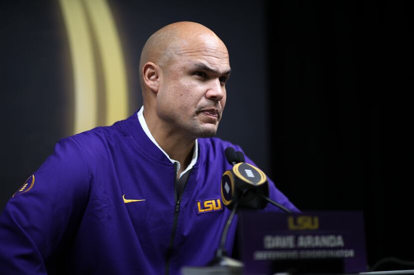 NEW ORLEANS, LOUISIANA - JANUARY 11: Dave Aranda of the LSU Tigers attends media day for the...