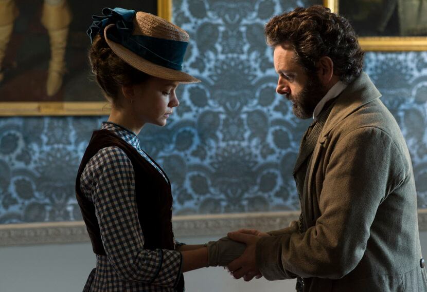 Carey Mulligan as "Bathsheba" and Michael Sheen as "William" in FAR FROM THE MADDING CROWD.
