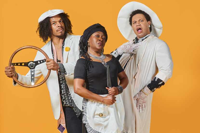 From left, Djoré Nance, Nikka Morton and Jonah Munroe, cast members of Stage West Theatre's...