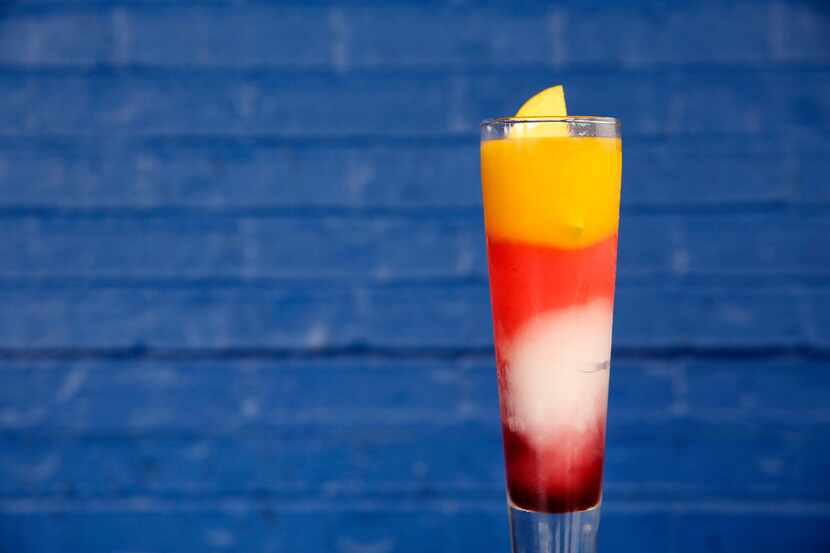 The frozen Sunburst Margarita from Mariano's Hacienda is made with sangria swirl topped and...