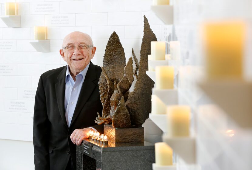 Holocaust survivor Max Glauben is photographed at the new Dallas Holocaust and Human Rights...