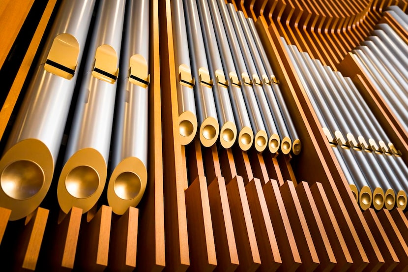 
Pipes on the new organ at St. Monica Catholic Church on Wednesday, Jan. 7, 2015, in Dallas....