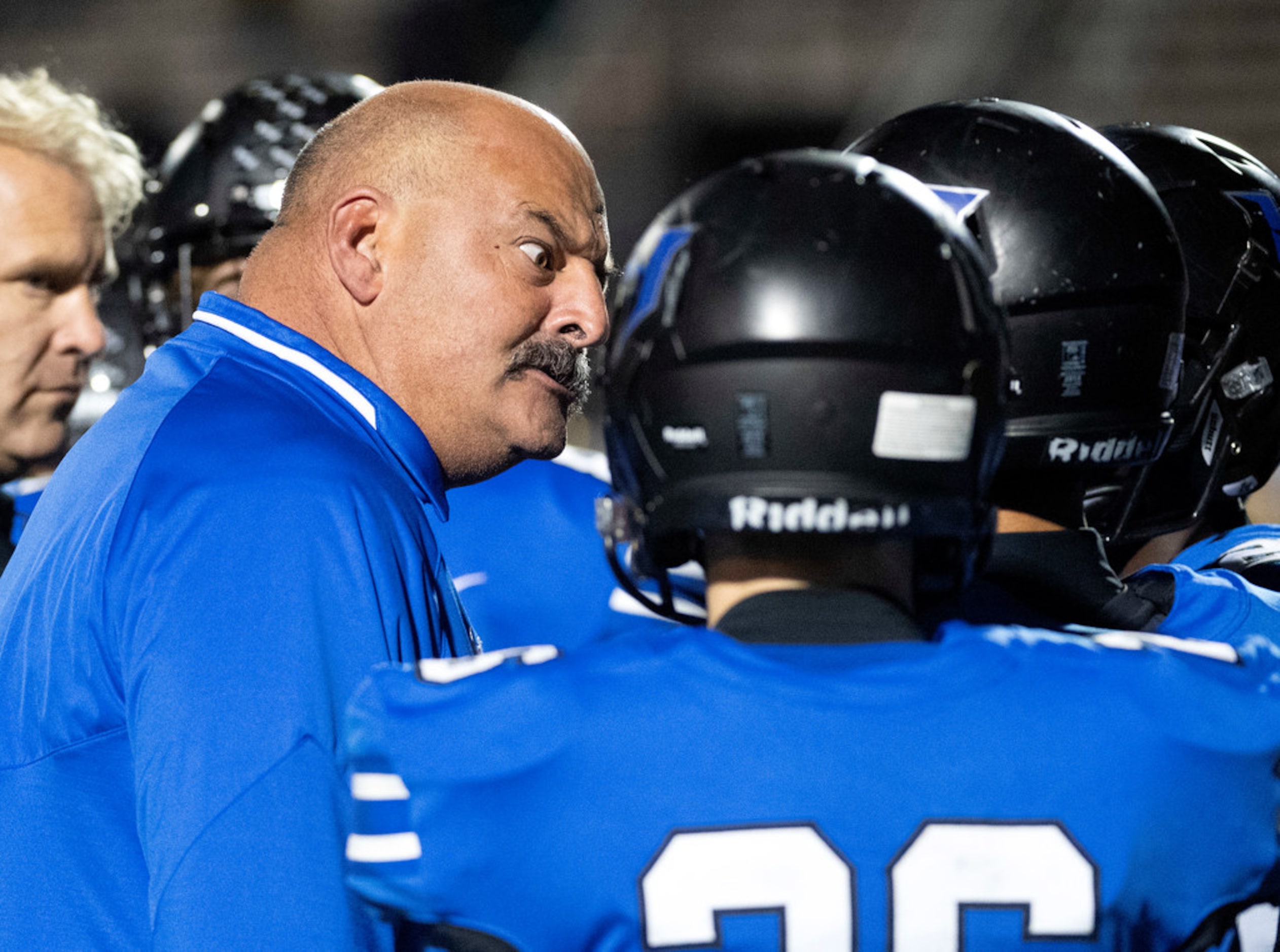 Hebron head coach Brian Brazil expresses his displeasure with his players after a string of...