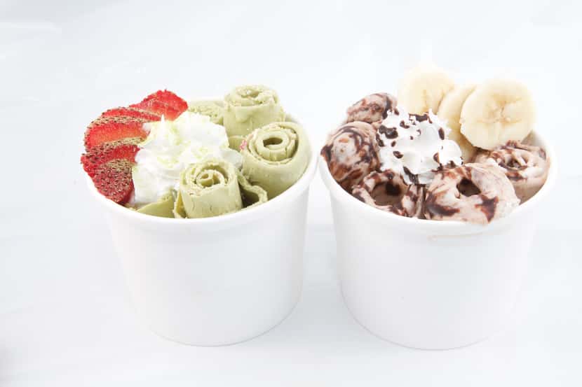 Rolled ice cream makes its debut in Dallas-Fort Worth at Orchid City Fusion Cafe.