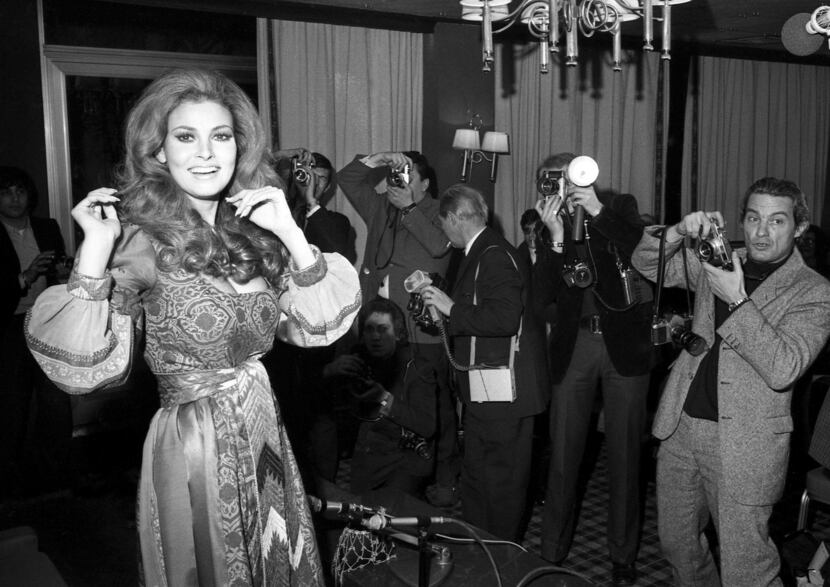 Raquel Welch poses for photographers in Paris on Jan. 15, 1970. Welch died early Wednesday...
