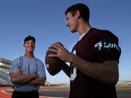 Pictured in 2003 are Ennis coach Sam Harrell, left, and his son Graham, who was one of the...