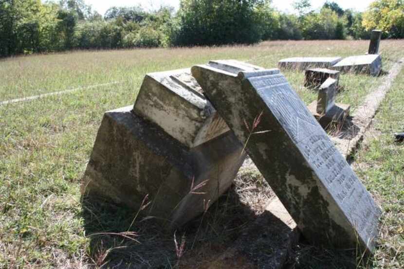 
This is one of many toppled or cracked headstones in McCree Cemetery. One thing that will...