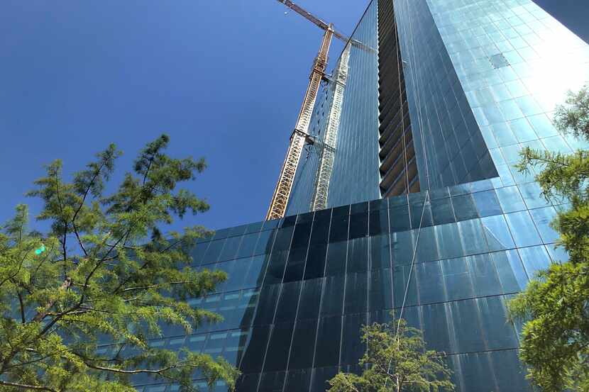 The 45-story Amli Fountain Place tower is under construction on the north side of downtown...