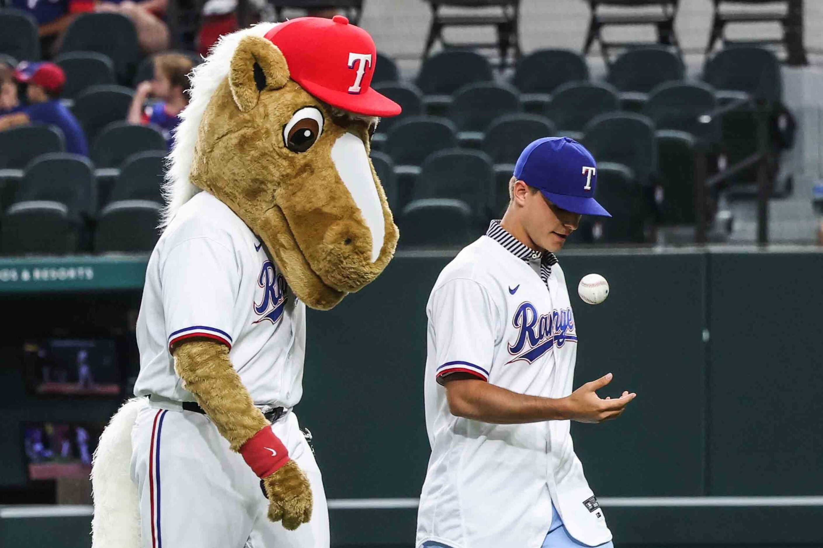 First pitch by Jack Leiter for Arizona Diamondbacks at Texas Rangers at the Globe Life Field...