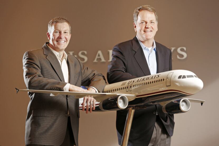 US Airways president Scott Kirby (left) will become American’s president Monday, and...