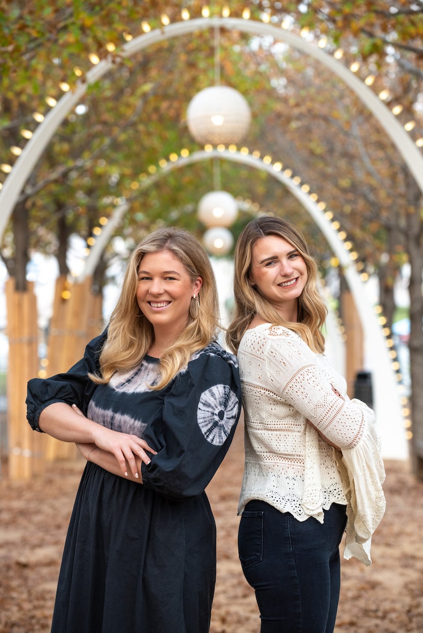 Kara Shannon, left, and Lily Kramlich-Taylor are shown at Kylde Warren Park in Dallas. Both...