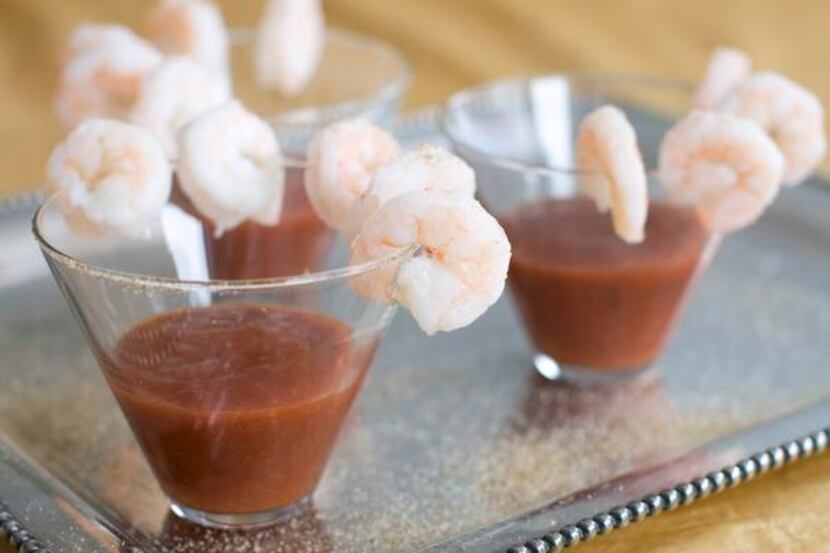 

Anytime is party time with plump shrimp, ready to dunk in bloody Mary sauce.


