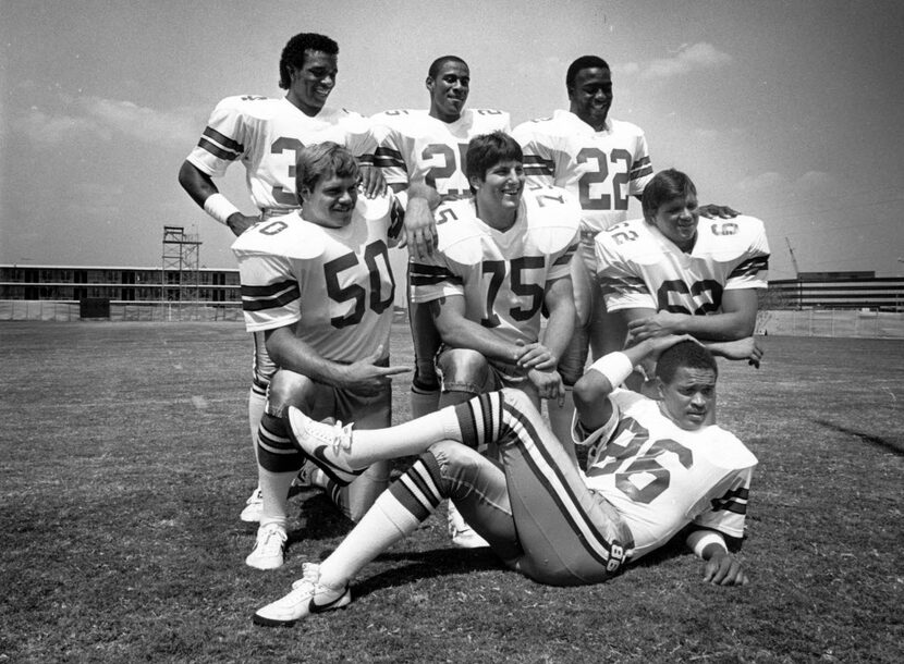 Dallas Cowboys - Picture Day, 1982 - Top row, from left:   Monty Hunter, Rod Hill, George...