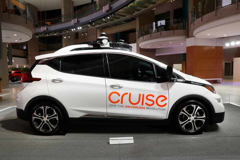 FILE - Cruise AV, General Motor's autonomous electric Bolt EV is displayed in Detroit on...