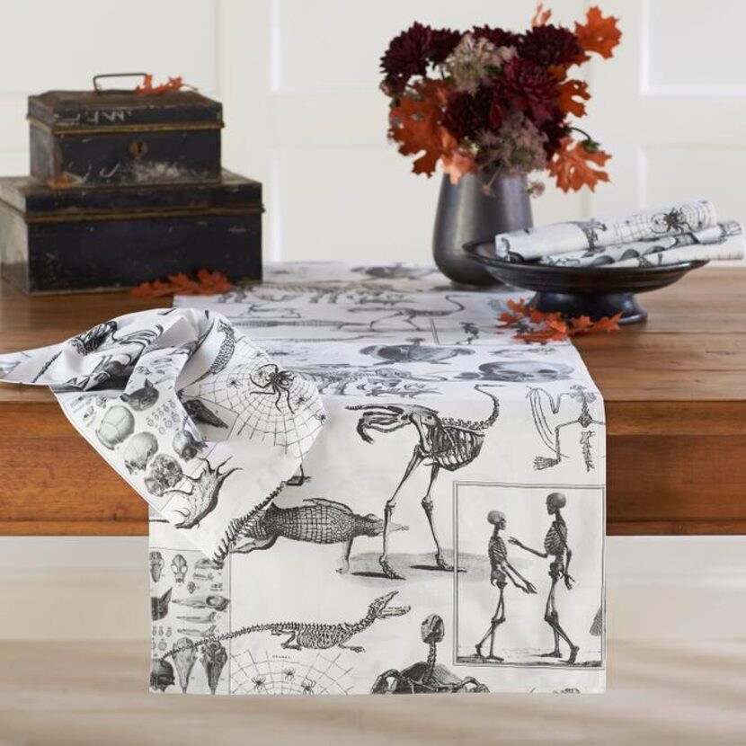 
Skellie toile table runner, $49.95 at Williams-Sonoma in Dallas, Plano, Frisco and Southlake.
