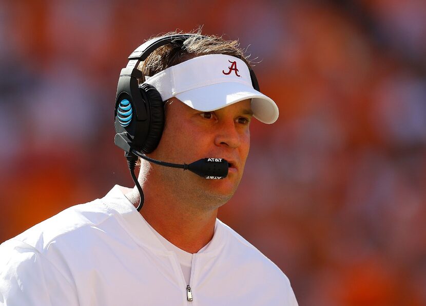 KNOXVILLE, TN - OCTOBER 15:  Offensive coordinator Lane Kiffin of the Alabama Crimson Tide...