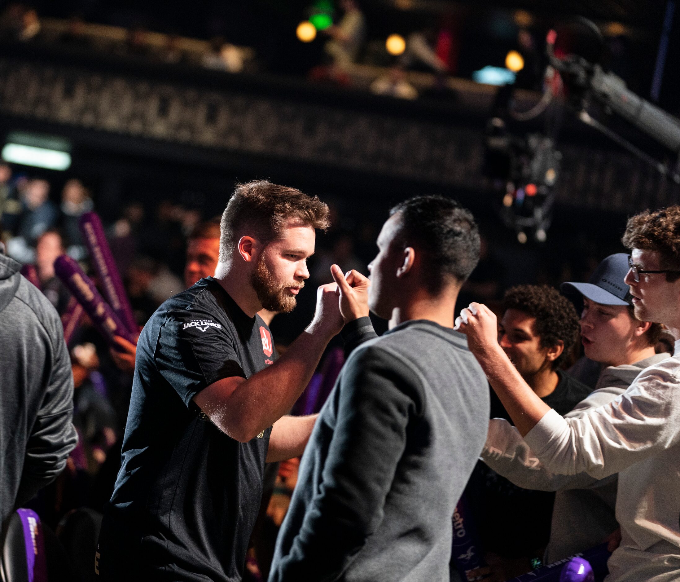 Fans cheer for Crimsix (Ian Porter) as he takes the stage before Dallas Empire competes...