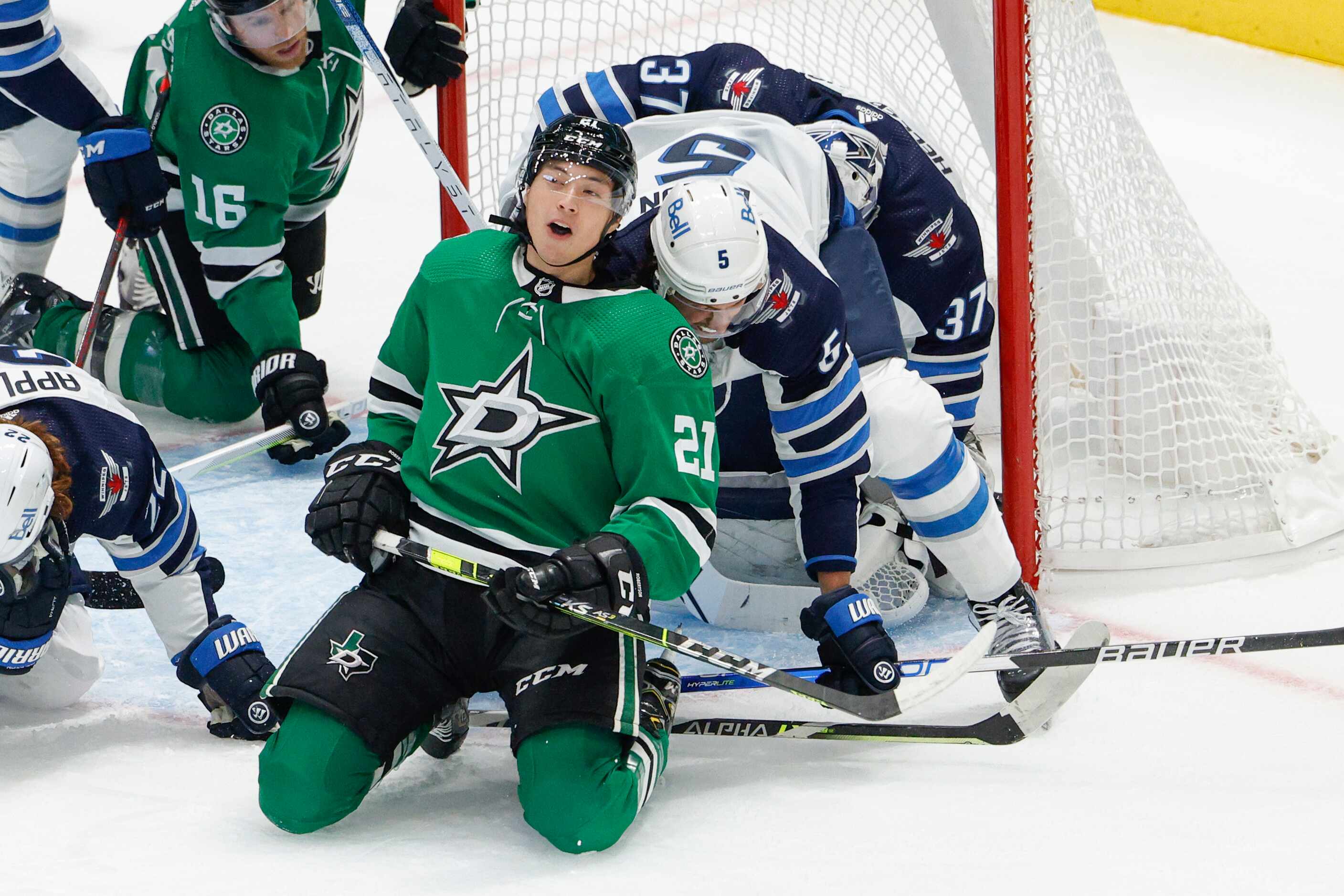 Photos Fist Bumpin Stars D Miro Heiskanen Celebrates A Goal Against The Jets With Roope Hintz