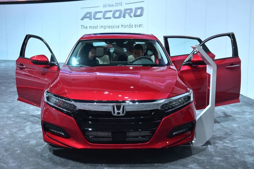 The all-new 2018 Honda Accord is displayed at the 2017 LA Auto Show in Los Angeles,...