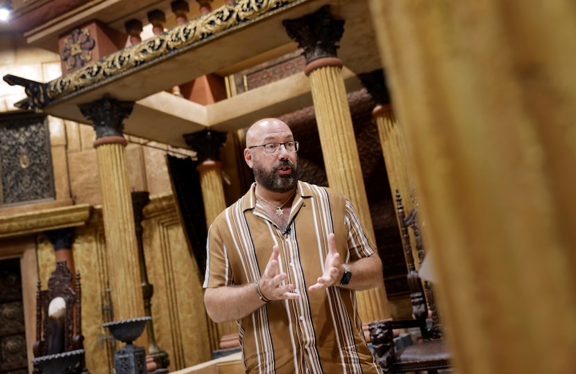 Art department coordinator B.J. Forman inside a piece of "The Chosen"'s Midlothian set built...