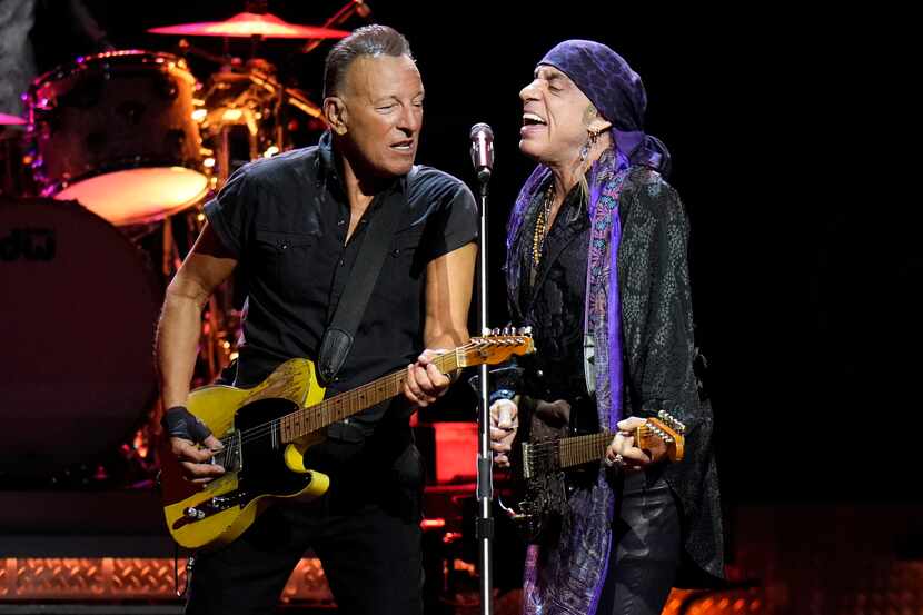 Bruce Springsteen and E Street Band member Steven Van Zandt perform during the group's 2023...