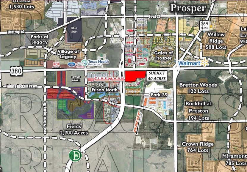 The property sold is at the southeast corner of the tollway and U.S. 380, across from the...