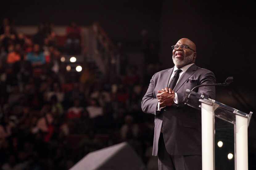 Bishop T.D. Jakes speaks during the commencement ceremony of Texas Offenders Reentry...