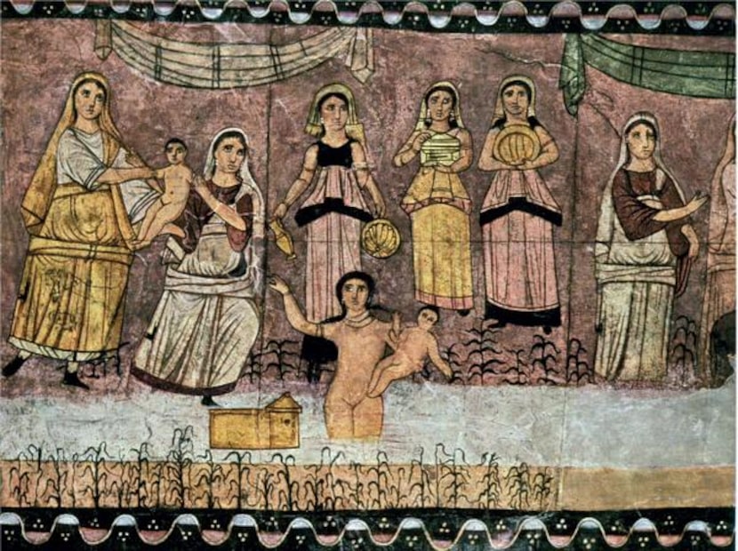 
A wall painting from a third-century Jewish synagogue tells the story of Pharaoh’s daughter...