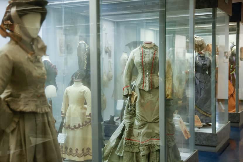 Decades of Victorian fashion fill a room at the Texas Civil War Museum in White Settlement.