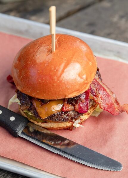 The Cut and Shoot burger at LSA Burger Co. in The Colony comes with cheddar, bacon, griddled...