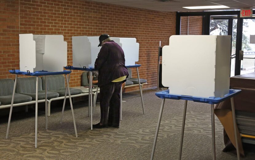 Shirley Anthony cast her ballot at the official polling location at Richland College in...