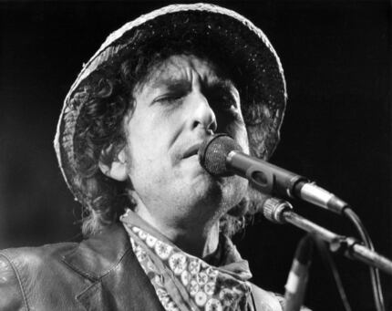 Bob Dylan performing during a concert at the Olympic stadium in Munich i 1984. (AFP PHOTO /...