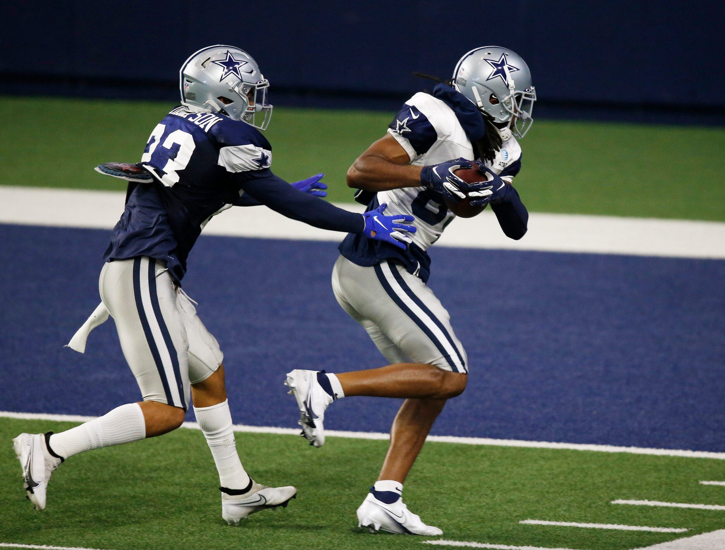 Dallas Cowboys wide receiver Ventell Bryant (83) spins towards the end zone as Dallas...